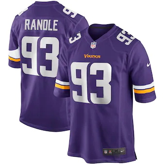 mens nike john randle purple minnesota vikings game retired